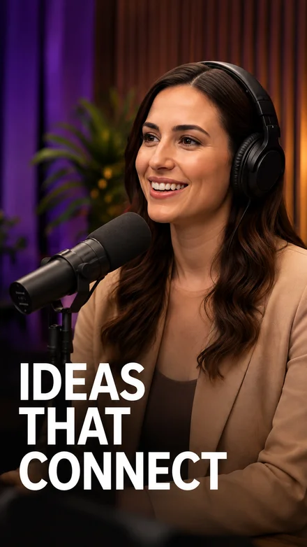 Exemplo ilustrativo de corte de podcast: ideias que conectam.